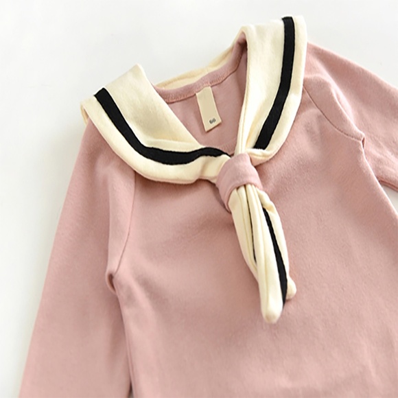 Yellow Sailor Collar Bodysuit for Kids - Picture 11 of 13